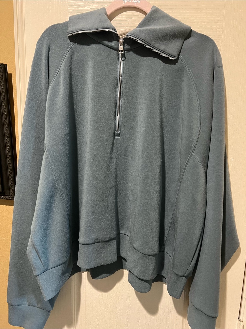 SPANX Blue Half Zip Hoodie